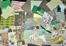 175 pc GREEN paper ephemera  embellishments vintage  modern Junk Journal