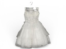 Jovani Off-White Layered Tulle Sequin Fit & Flare Mini Dress Sweetheart 00