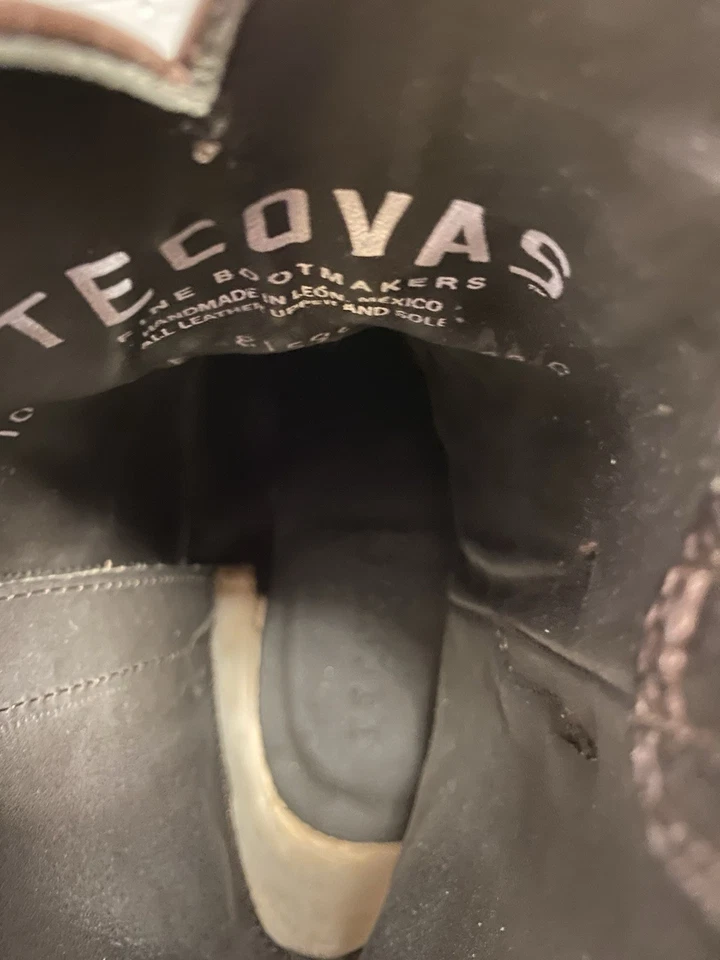 BOTAS TECOVAS 1012 The Dean Stout de cuero bovino occidental con cremallera 11 EE Foto 4 de 4