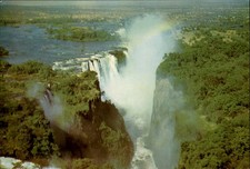 Victoria Falls & Rain Forest Zimbabwe aerial view vintage postcard a405