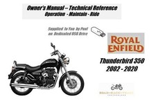 Royal Enfield Thunderbird 350 Owner's Manual 2002 - 2020 PDF on USB