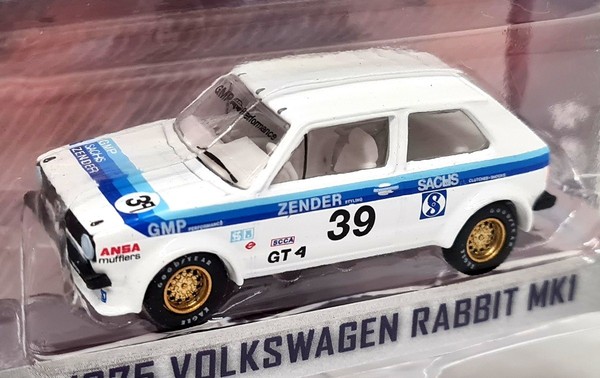 Greenlight 1/64 1975 Volkswagen Golf Rabbit MK1 Race Diecast Model Car-image