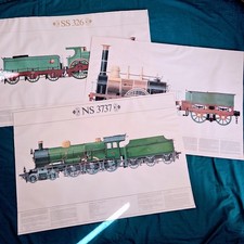 Treno Locomotiva Tender Stampe Poster 34x24" Olanda Olandese SS 326 NS 3737