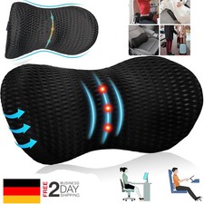 Lendenkissen 48x23x11 für AUTO Sitzkissen Rückenkissen lendenwirbelkissen shwarz