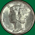 1944 Mercury Dime Brilliant Uncirculated BU Coin #41743