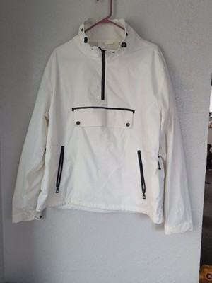Zara mens Windbreaker L Cream Black Normcore Minimalist Streetwear Basic Classic
