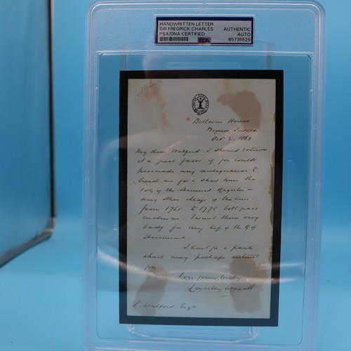 RARE! SIR FREDRICK CHARLES Hand WRITTEN Signed LETTER Dated 1863 PSA AUTHENTIC