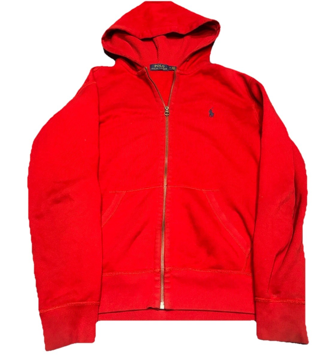 Polo Ralph Lauren felpa uomo media rossa full zip cappuccio pesante pony