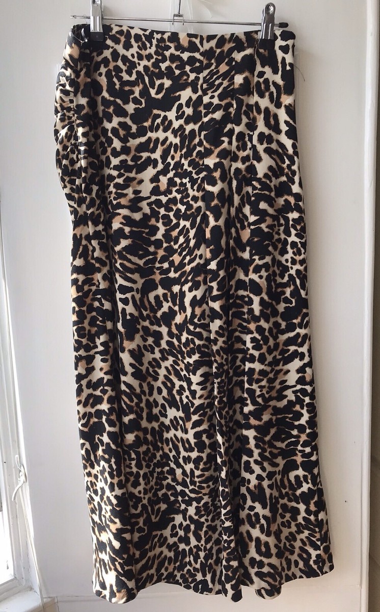 Zara Leopard Print Maxi Skirt Size Small