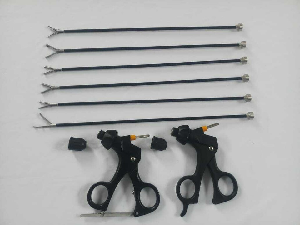 Laparoscopic Trocar Grasper Fenestrated Alligator Inserts With Handle ...