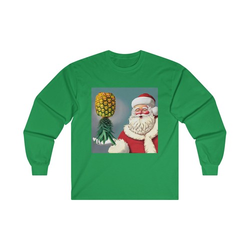 Upside Down Pineapple Santa Claus Long Sleeve Shirt, Swingers Christmas Sweater - Picture 20 of 25