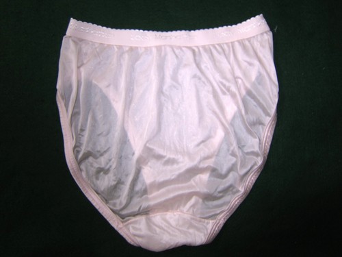New USA VINTAGE Lady Manhattan SIGNATURE BAND SATIN SILKY HI LEG BRIEF PANTY 7 L - Picture 3 of 3