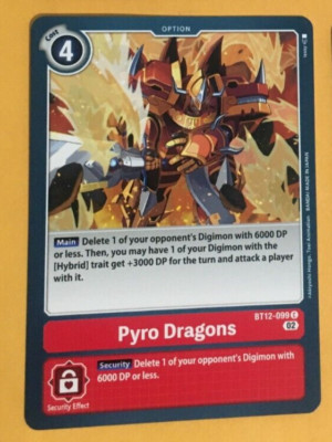 Pyro Dragons BT12-099 C Digimon CCG | Across Time Near Mint English