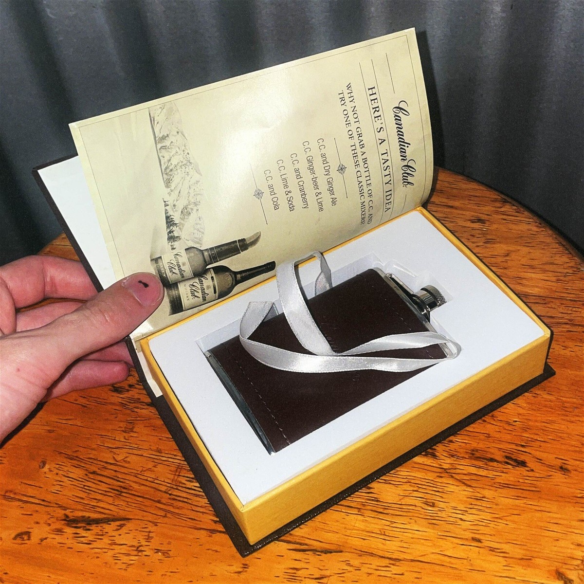 Canadian Club: The History of Smuggling Hidden Flask Book! Whiskey