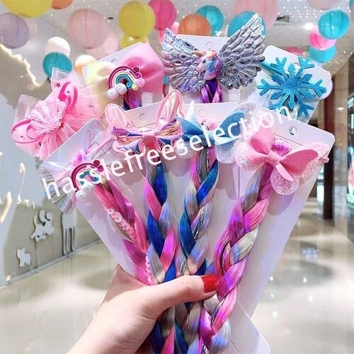 Butterfly Braided Hair Extensions Elastic Rubber Bands Bow Party - Picture 5 of 15
