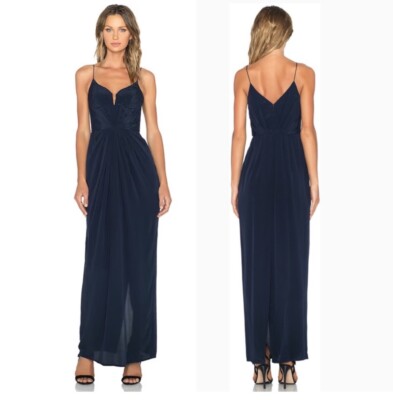 Zimmermann Balconette Maxi Dress in French Navy sz 2 Silk | eBay