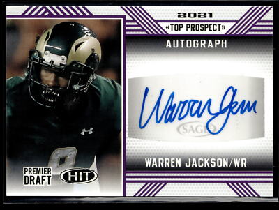 2020 Sage Hit 2021 Top Prospect Auto Purple Warren Jackson #21WJ