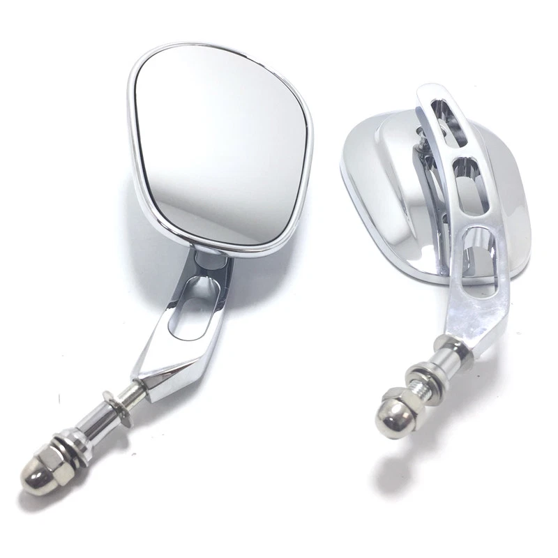 Espejos retrovisores laterales cromados de vástago largo para motocicleta Harley Davidson Road King personalizados Foto 4 de 4