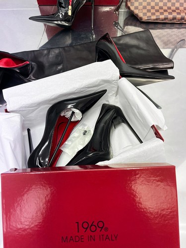 1969 Made in Italy Patent Leather High Heels Iconic E27 Pointy Pumps Black 35-45 - Picture 20 of 20