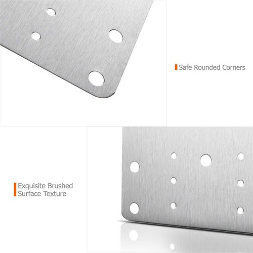 8x Hinge Repair Plate for Cabinet Door, Stainless Steel Hinge Repair Bracket Kit - Picture 4 of 12