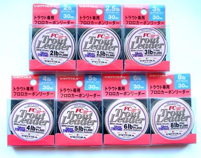 Unitika Trout Leader Silver Thread 100% Fluorocarbon Best For Trout,fly Fishing