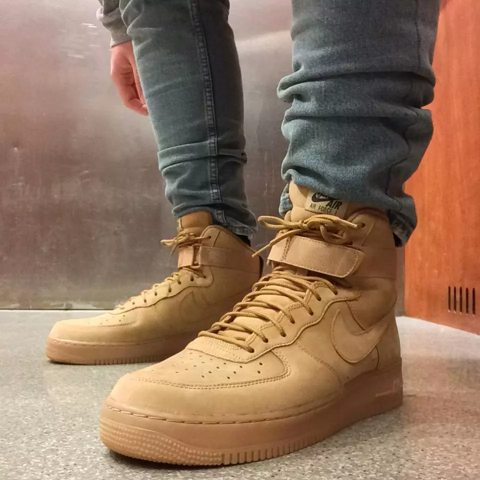 NEW NIKE Men's Air Force 1 HIGH 07 LV8 WB FLAX 2016 (Wheat) 8US/7UK