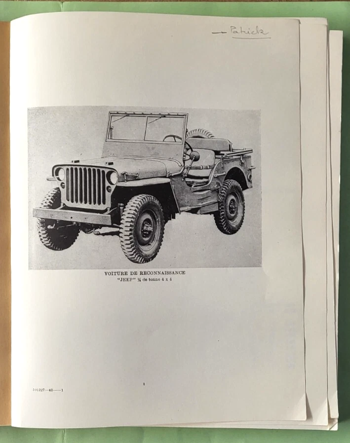 JEEP FORD ou WILLYS / manuel technique  voiture de reconnaissance 1/4 de Tonne - Photo 2/4