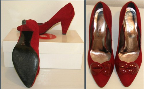 scarpe donna decolté,n°37-rosse-scamosciate- plateau-decollete-tacco  7-fiocco- | eBay