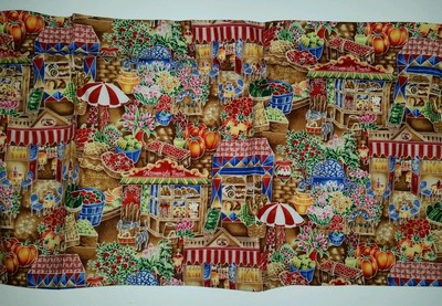 LINED WINDOW VALANCE CURTAIN 42X12 CHEFS CHOICE BREAD MARKET BAKERY KITCHEN 