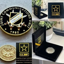 U S ARMY Joint Communications Unit Challenge Coin with special velvet Army case