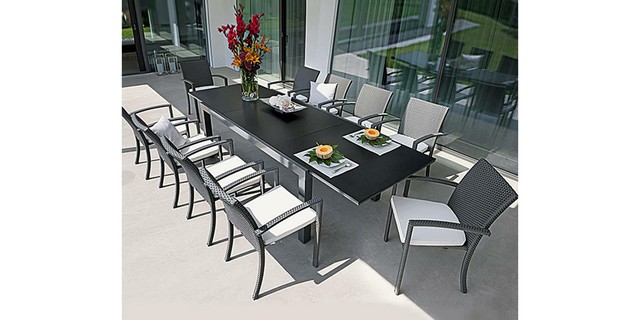 Bauhaus Gartenmobel Sitzgruppe Ausziehbarer Tisch 6 Sessel Gunstig Kaufen Ebay