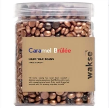 WAKSE caramel brûlée’ hard wax beads & reusable melting pot for face & body, NEW