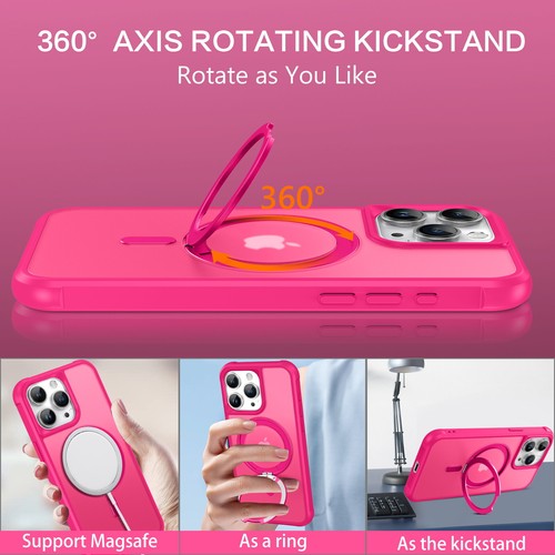 For iPhone 15 Pro Max 6.7" Magsafe Case 360° Rotating Ring Holder Magnetic Cover - Zdjęcie 14 z 58