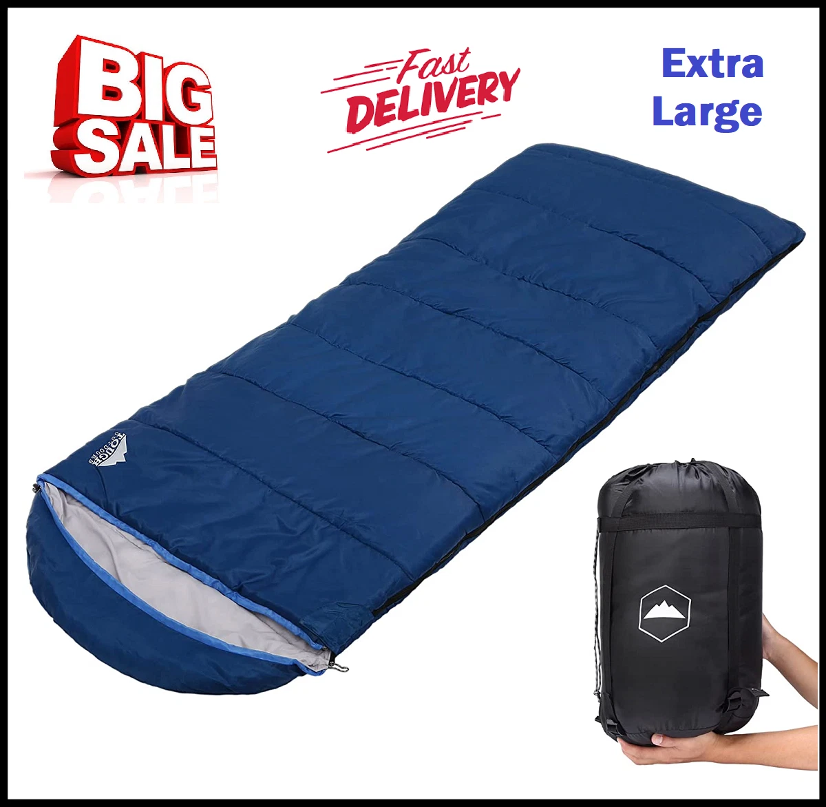 Extra Large Wide Sleeping Bag For Big Tall Adults Oversized XL 3