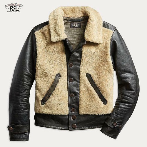 Mint Rrl Shearling-Leather Moto Jacket Xs Size Xs(