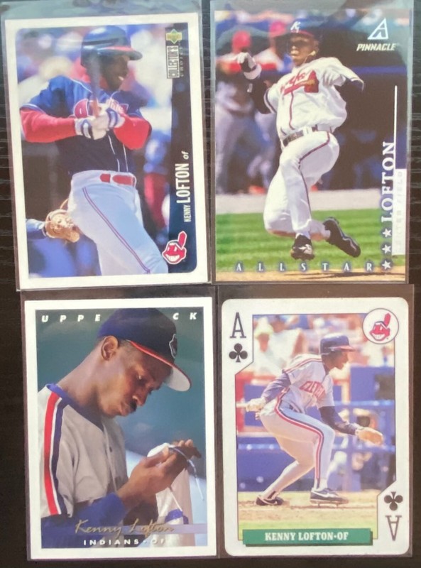 Kenny Lofton Lot of 4 Cleveland Indians / Atlanta Braves baseball Cards  MLB