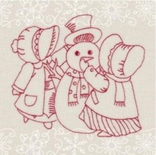 MACHINE EMBROIDERY DESIGNS USB - WINTER REDWORK COLLECTION 4X4 5X7 6X10 XMAS SUE