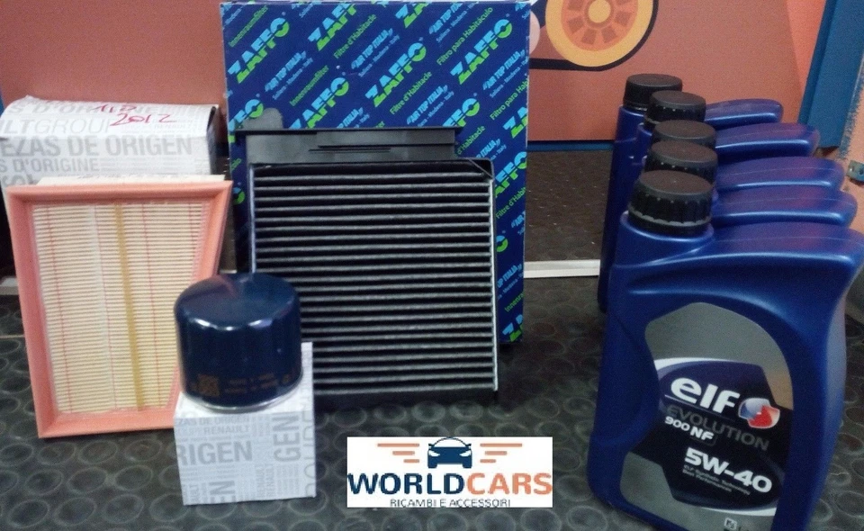 RENAULT KIT TAGLIANDO 3 FILTRI 5 LT ELF 5W40 PER DACIA DUSTER 1.6 16CV BENZINA 1.6 LPG