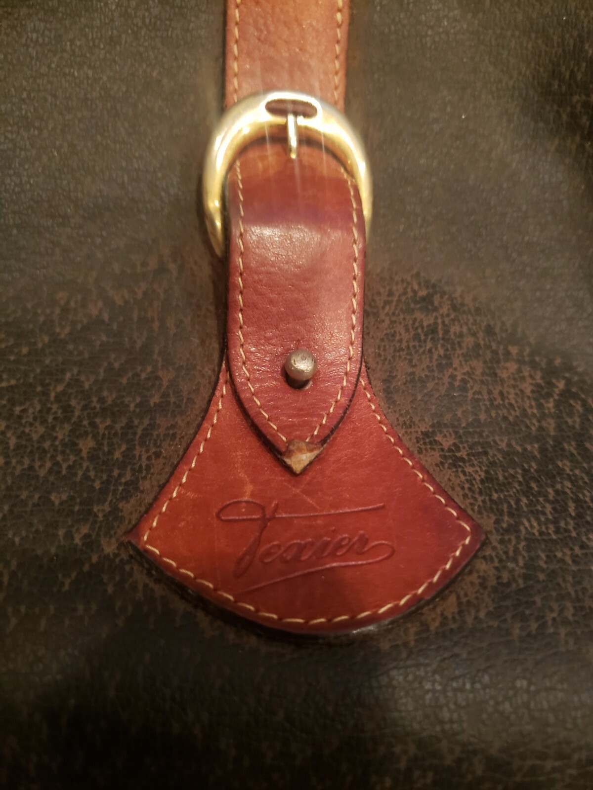 Texier Backpack Leather Brown Great Condition Vin… - image 3