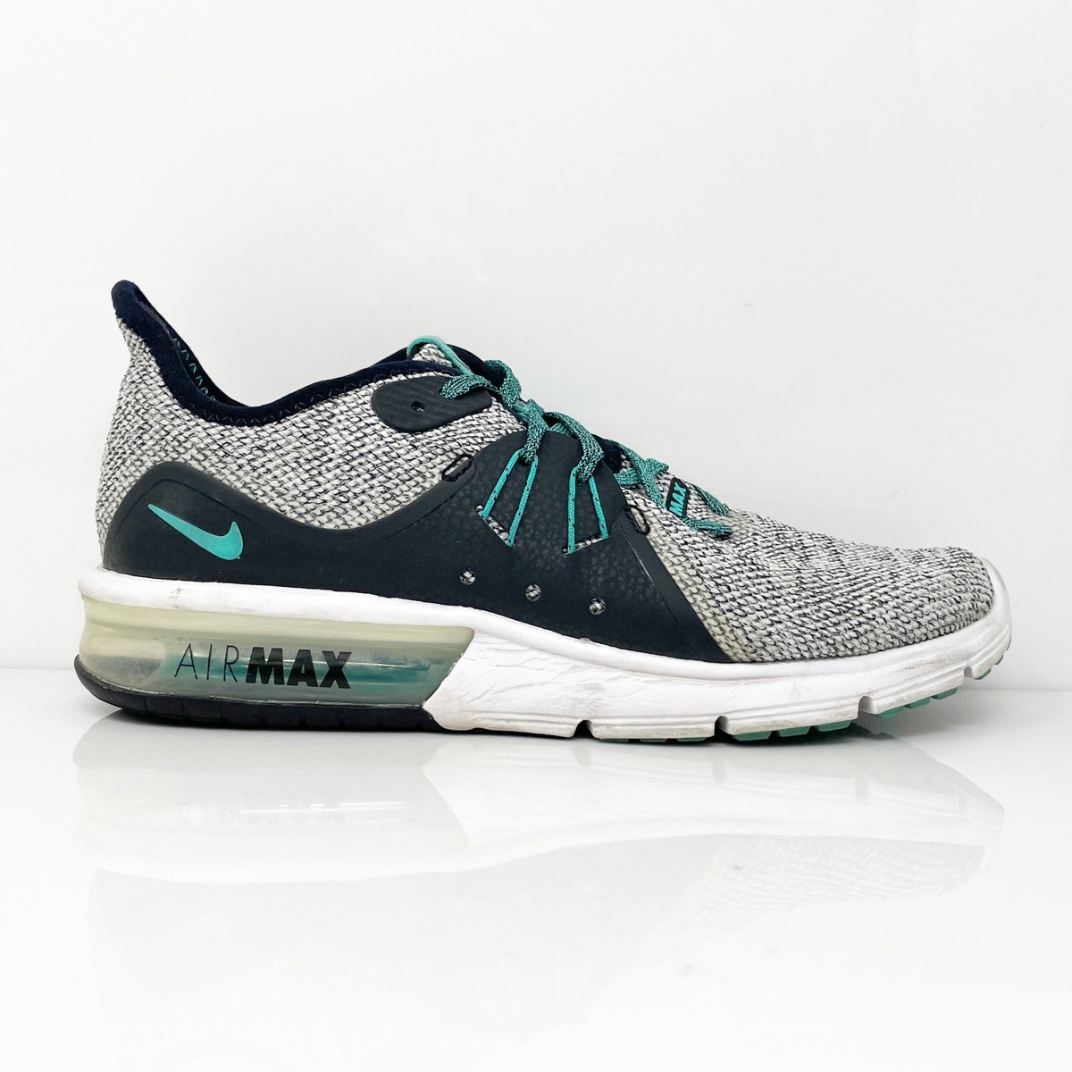 Nike Womens Air Max Sequent 908993-100 Gray Running Shoes