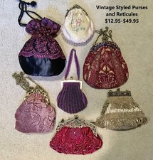 Victorian 1800's Style Reticule and Beaded Purses New