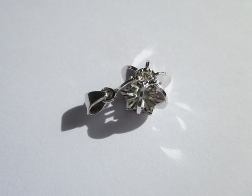 Pendentif sphère étoile Art Déco or blanc massif 18 carats diamant France - Picture 4 of 10