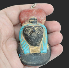 HANDMADE PHARAONIC ANCIENT EGYPTIAN Pendant Horus Amulet with Silver Circle