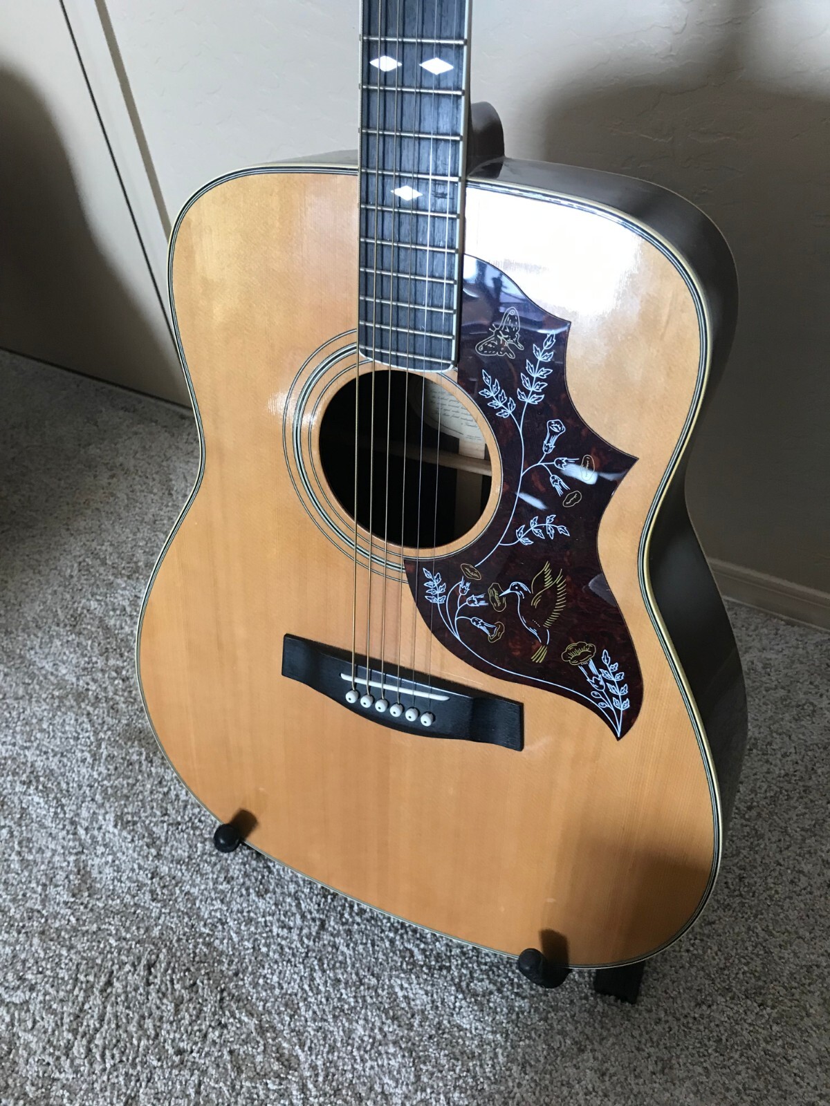 VINTAGE 1978 YAMAHA FG345 ACOUSTIC GUITAR HUMMINGBIRD PICKGUARD HARD CASE eBay