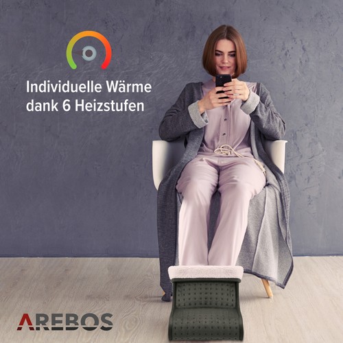 AREBOS Elektrische Fußwärmer Fußheizung Wärmesack Wärmeschuhe 100W 6 Heizstufen - Bild 4 von 12