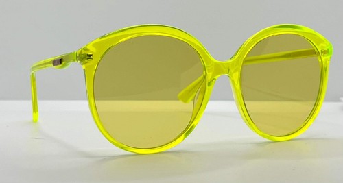 GUCCI GG0257S 004-Neon Yellow Round Sunglasses-Deadstock/Unworn-Full Kit-Italy - Picture 4 of 13