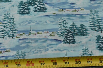 By 1/2 Yd, Vintage, Country Winter w Silver Sparkles, Timeless Treasures, N5837