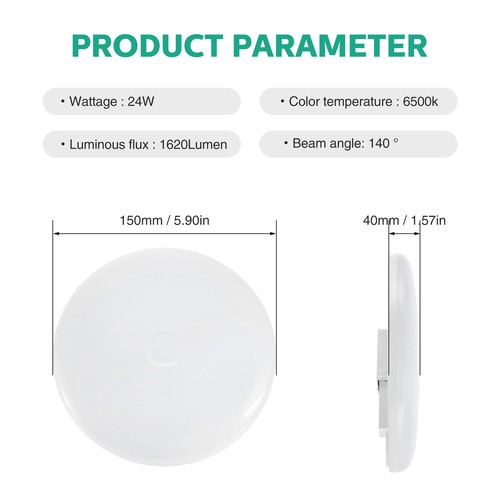 12/18/24/36/50W LED Lámpara de techo Lámpara de pared Lámpara de cocina Lámpara de baño Lámpara de balcón - Imagen 23 de 41