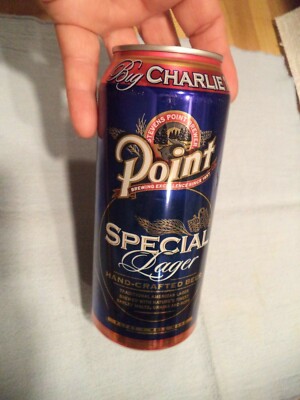 POINT SPECIAL LAGAR BEER CAN BIG CHARLIE 16 OZ STEVENS POINT BREWERY WI BAR CODE