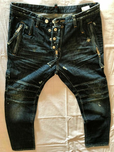 RRP €900 Authentic DSQUARED biker jeans 71KA269 Tag.48, 50 | eBay